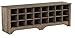 Prepac 24 Pair Shoe Cabinet, Entryway Bench, Mud Room Organization and Storage Bench with 24 Shoe Cubbies, Drifted Gray, 15.5