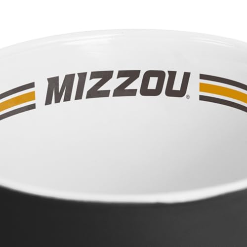 Image of Logo Brands NCAA Missouri Tigers 15oz Stripe Mug - Team Logo, Inside Print, Standard Handle, Microwave & Dishwasher Safe