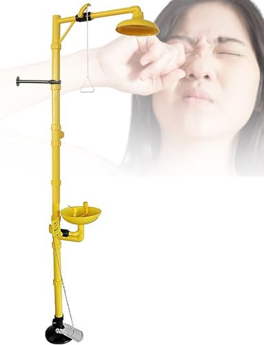 Kit de estación de Ducha y lavaojos 2 en 1 para emergencias, Que Incluye lavaojos y Lavado Facial, Ideal para Plantas químicas, fábricas, escuelas y Laboratorios.