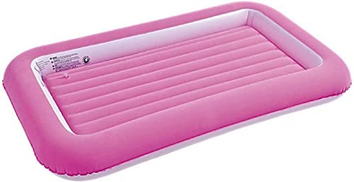 Elex Trendi Kids Airbed with Bumper/Junior Airbed with Bumper/Inflatable bed with Airlock/Kids Camping Bed/Electric Air Pump/Pink and Blue (Air Bed - Pink)
