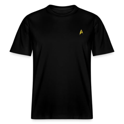 Image of Star Trek Embroidered Delta Shield Embroidered Unisex Organic T-Shirt Black
