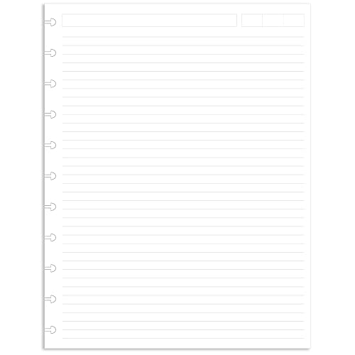 (Pack of 2) Letter Size Discbound Refill Paper, Disc Paper Refill for TUL Custom Note-Taking System Discbound Planner Inserts, 200 Sheets/400 Pages, White Discbound Paper, Arc Paper Refill 8.5 x 11