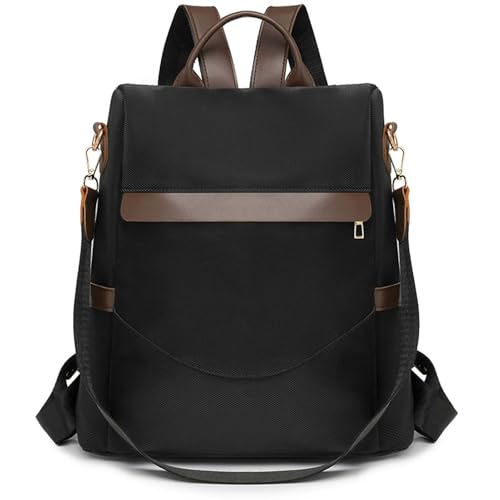 Women's Casual Fashion Colorblock Backpack, Multifunctional Travel Backpack, Crossbody Backpack or Backpack Black and Brown