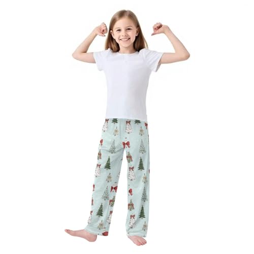 Pajama Bottoms, Christmas Trees Bow Pajamas Pant Sleep Long Pants Lounge Wear Sleepwear Soft Pjs2