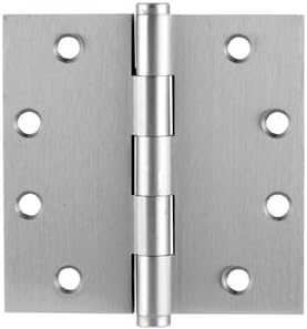 Emtek 96215 4.5" x 4.5" Solid Brass Square Corner Plain Bearing Mortise Hinge -, Polished Chrome
