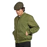 Brixton Men Regular Dillinger Flight Bomber Jacket, Cypress Green, Large