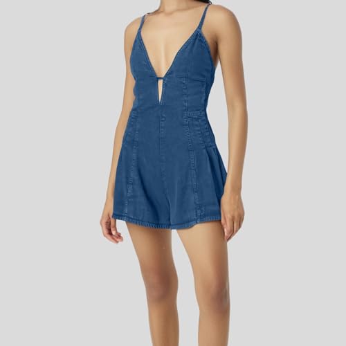 Mono de mujer de moda largo informal para vacaciones con cuello en V 3