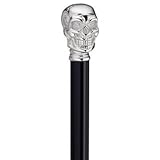 Unisex Skull Cane Black, Metal Chrome Finish Handle -Affordable Gift! Item #HAR-9111808