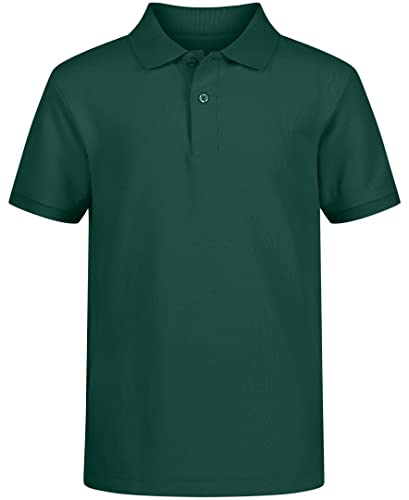 Nautica Boys School Uniform Short Sleeve Pique Polo Shirt Hunter 8 US