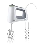 Braun MultiMix 5 Hand Mixer, 350W Electric Mixer with SmartMix Technology, 9-Speed + Turbo, MultiWhisk & Dough Hooks, Lightweight Soft-Grip Design, White