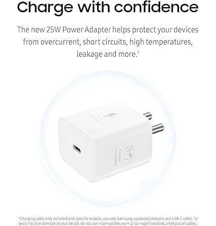 Image of Original New 25W GaN USB-C Superfast Charger Adapter Compatible with Samsung Galaxy S /A /M /F /Z Series-Compatible with S25 /S24 /S23 /S22 Ultra /S21 /21FE /S20 /Note /M54 /M53 5G /M33 /M23 /A34 /A54 5G /A13 (DEC78)