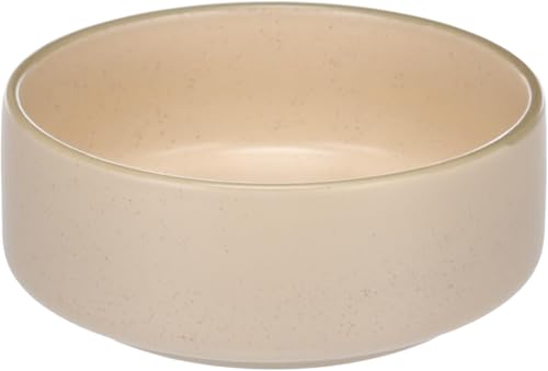 Personalisierbarer Keramik-Futter- & Wassernapf 750 ml (M) Beige – schwer & rutscharm – spülmaschinengeeignet & hygienisch – für mittelgroße Hunde & große Katzen – personalisiert mit Namen – Petslino