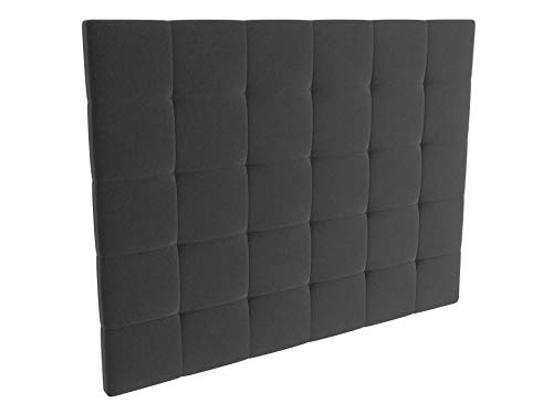 LA WEB DEL COLCHON - Cabecero tapizado Celio para Cama de 150 (160 x 120 cms) Gris Oscuro Textil Suave