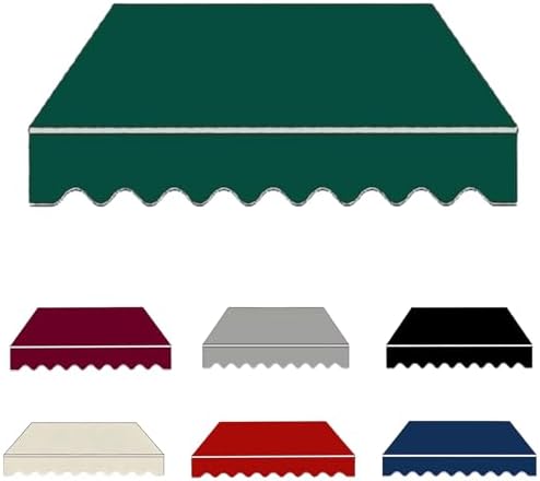 Retractable Replacement Awning Replacement Fabric 8ft 10ft 12ft 13ft 15ft Retractable Awnings for Patio Waterproof Polyester Canopy Cloth for Shops Restaurants Gardens(Green,23x11.5ft)