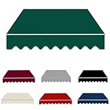 Retractable Replacement Awning Replacement Fabric 8ft 10ft 12ft 13ft 15ft Retractable Awnings for Patio Waterproof Polyester Canopy Cloth for Shops Restaurants Gardens(Green,8x7ft)