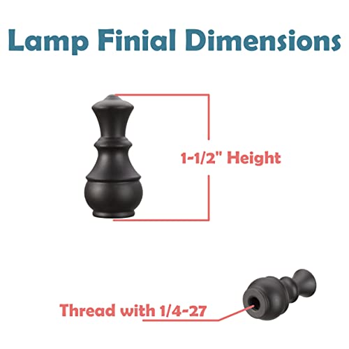 Image of Aspen Creative 24040-32, Solid Steel Finial for Lamp Shade, Steel in Oil Rubbed Bronze Finish, 1-1 /2 inch Height, 2 Pack