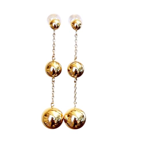 K18(18金) イエローゴールド ボール 3連 チェーン ピアス 地金 中空 保証書付 M710-1 242-039