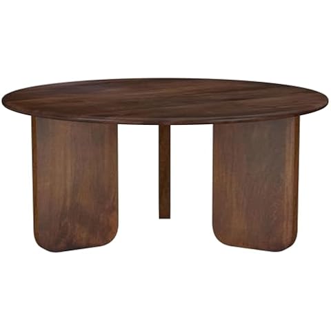 Coaster Home Furnishings Dale Round Solid Mango Wood Coffee Table Brown Cover