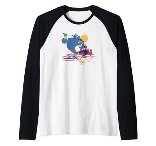 T-shirt Aladdin Disney style baseball à manches raglan imprimé Génie