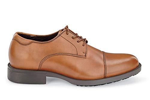 Shoes for Crews Men's Slip-Resistant Oxford - Dressy, Comfortable, Non-Slip Work Shoes for Men in Hospitality, Business Casual Settings, Healthcare - Senator, Size 102