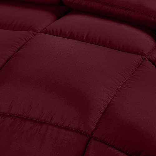 Image of Utopia Bedding Comforter Duvet Insert, Quilted Comforter with Corner Tabs, Box Stitched Down Alternative Comforter King (Burgundy, Pack of 3)