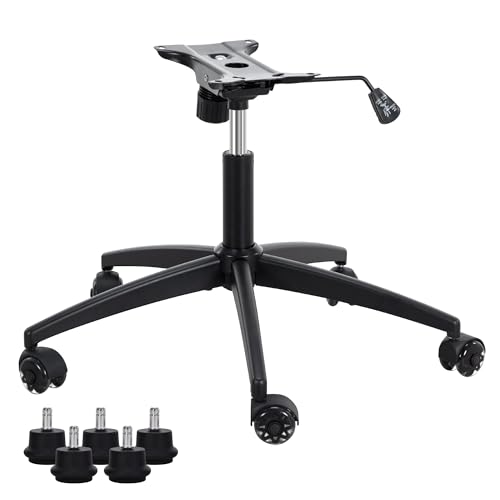 Frassie Metal Chair Base Set Replacement with Plate & Cylinder 5 Wheels