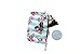 Betsey Johnson 8.5 Inch Zipper Cosmetic Pouch Small Toiletry Bag Lightweight Durable Polyester Organizer with Inner Zipped Pocket Good For Makeup Accessories and Travel Needs (Hummingbird Floral)