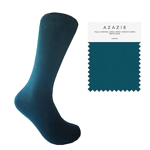 Triple M Plus Men's Dark Teal Mid Calf Dress Socks,One Size Fits Most Men Sock Size 10-13.3