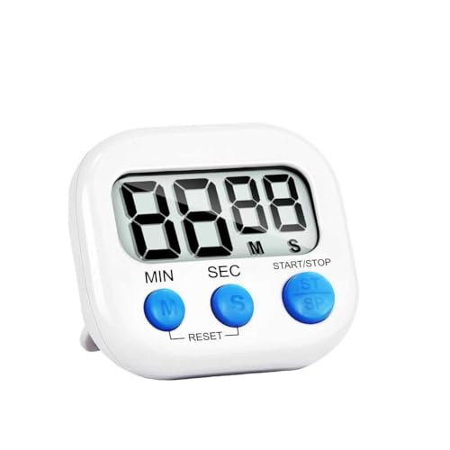 Digital Kitchen Timer - 1 Pack Magnetic Visual Countdown Timers with Loud Alarm Count Up Stopwatch Clock for Cooking Baking Blind Classroom Bathroom Study (Not Including Battery)