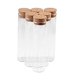 None 4个 透明なガラスの試験管瓶、コルクの栓を持って、瓶を収納して、装飾の瓶、実験瓶-110ml-37x150mm