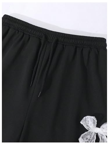 WDIRARA Girl's Bow Baggy Pants Elastic Waist Wide Leg Athletic Workout Sweatpants4