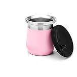 balibetov Yerba Mate Gourd – 9 fl oz Stainless Steel Yerba Mate Cup with Double-Wall Insulation, Non-Slip Base, Spill-Proof Silicone Lid – Mate Argentino – Mate Mugs. (Pink)