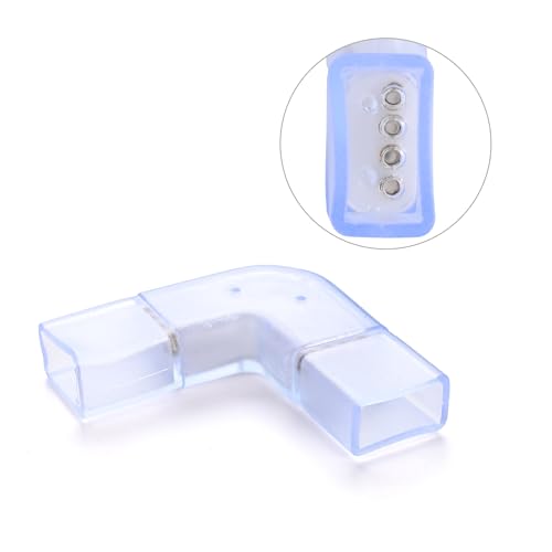 Image of Yescom 10 Sets of L Shape Corner 2 to 1 Wire Splice Connector with 4-Pin for BiLume RGBW AC110-120V LED Neon Rope Lights