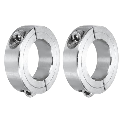 MECCANIXITY 2Pcs Shaft Collar 32mm Bore Double Split 304 Stainless Steel Clamping Shaft Collars for Industrial Automation Conveyor Belt Systems