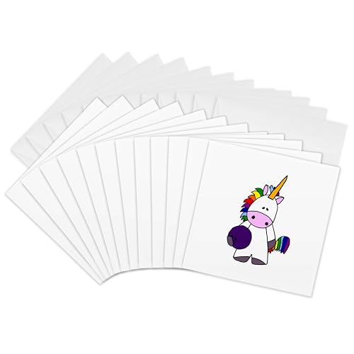 Cartes de vœux licorne blanche 3dRose papeterie anniversaire et correspondance