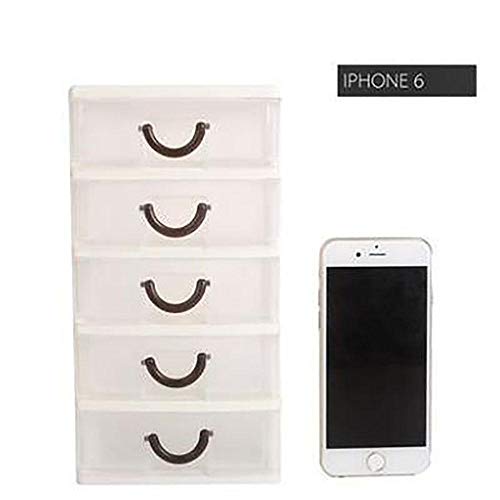 Preisvergleich Produktbild LIUTAO Schublade Langlebiger Kunststoff-Bürotisch Desktop Debris Cosmetic Drawer Style Holder Aufbewahrungsbox-Weiße fünf Schichten