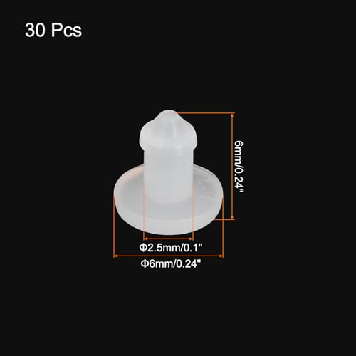 Image of MECCANIXITY Silicone Snap in Locking Hole Plugs Rubber Panel Seal Cover Flush Type Panel Round for Kitchen Rubber Bulkheads Waterproof Sealing Plugs 2.5mm /0.1 Inch Dia Transparent,Pack of 30