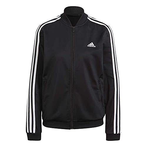 Agasalho Adidas 3 Listras Preto e Branco - Feminino - M - Preto