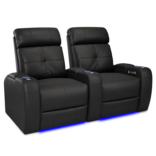 Valencia Verona Headrest Home Theater Seating | Premium Top Grain Leather, Power...
