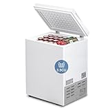 DollarDash 3.5 Cu.Ft Chest Freezer with 7 Temperature Settings, Quiet Compact Deep Freezer with Removable Basket, Mini Freestanding Freezer for Apartment, Kitchen, RV, Office or Restaurant Use