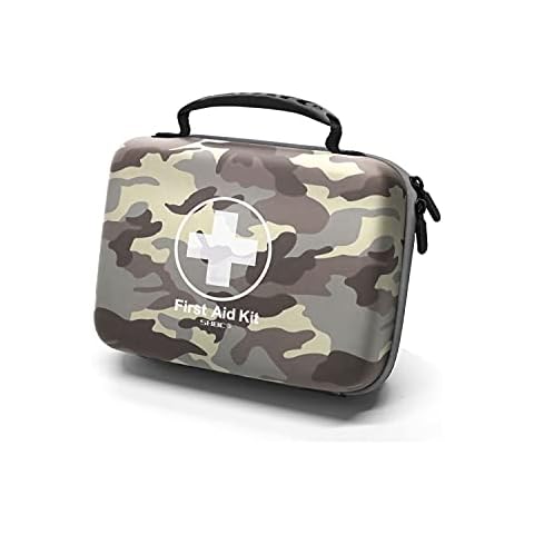 SHBC Waterproof First Aid Kit (228pcs) with All Basic or Advanced Supplies You Need. Suitable for Emergencies at Home or Outside, Travel, Home, Camping, Camouflage Grey Cover