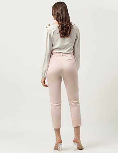 Image of Marks & Spencer Womens Cotton Mix Slim Fit Cropped Trouser (L), Pink