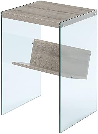 Convenience Concepts Soho End Table, Sandstone / Glass