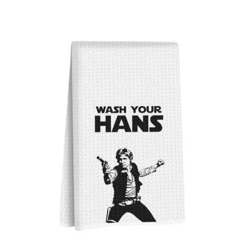 Image of Please Wash Your Hans Kitchen Towels S Wars Dish Towel Hand Towel | Funny Waffle Weave Cloth Tea Kitchen Towels Accessories, Geek Home Kitchen Bathroom Decor, Housewarming Gifts 14x24 Inch