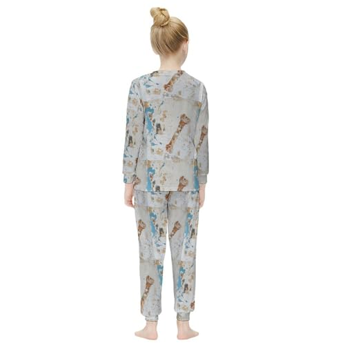 Dog Paw Footprint And BoneGirls Pajamas, Long-sleeved Casual Pajamas And Home Clothes4