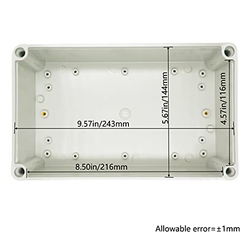 Zulkit Junction Box Abs Plastic Dustproof Waterproof Ip67 Junction Boxes Universal Electrical Project Enclosure Durable Diy Electronic Project Box Grey 9.84 X 5.91 X 3.94 Inch (250 X 150 X 100 Mm) #TOP3