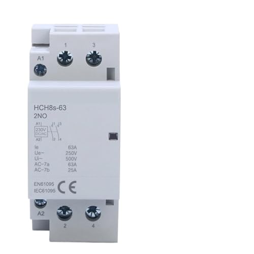 Contacteur 2P 63A 2NO DC230V automatique HCH8s-63 pour rail DIN