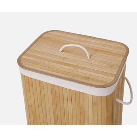 Bamboo Laundry Hamper with Lid and Liner Cover