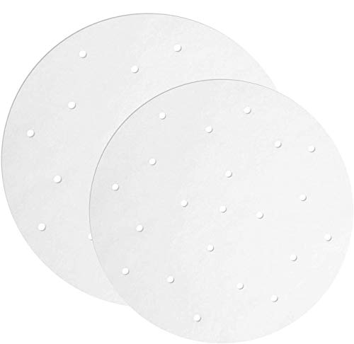 Arssilee 200Pcs Air Fryer Liners, (8,9)Inch Bamboo Steamer Liners, Perforated Parchment Steaming Papers, Non-Stick Steamer Mat, Baking Paper Liners For Baking Cakes/Cooking/Dutch Oven/Air Fryer/Cheese #TOP23