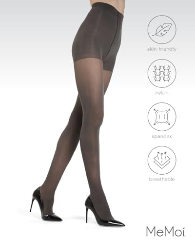 Image of MeMoi Deep Gloss Semi Opaque Tights, Comfortable and Lightweight Control Top Tights, 40 Denier - Sizes S-L